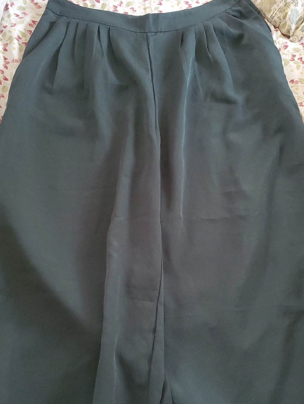 Dark Green H&M Cropped Pleated Women’s Wide Leg Pants